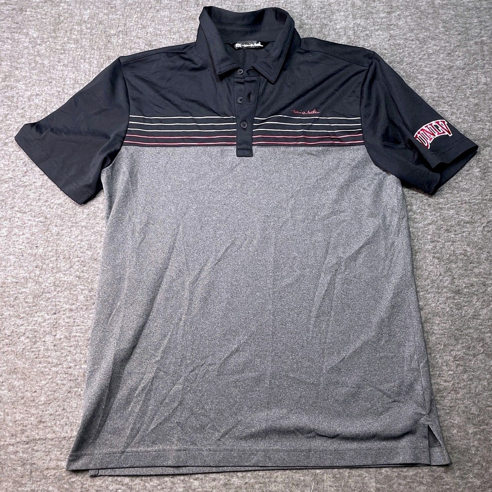 Travis Mathew Polo Shirt Mens Medium Golf PGA UNLV College Team Black Designer
